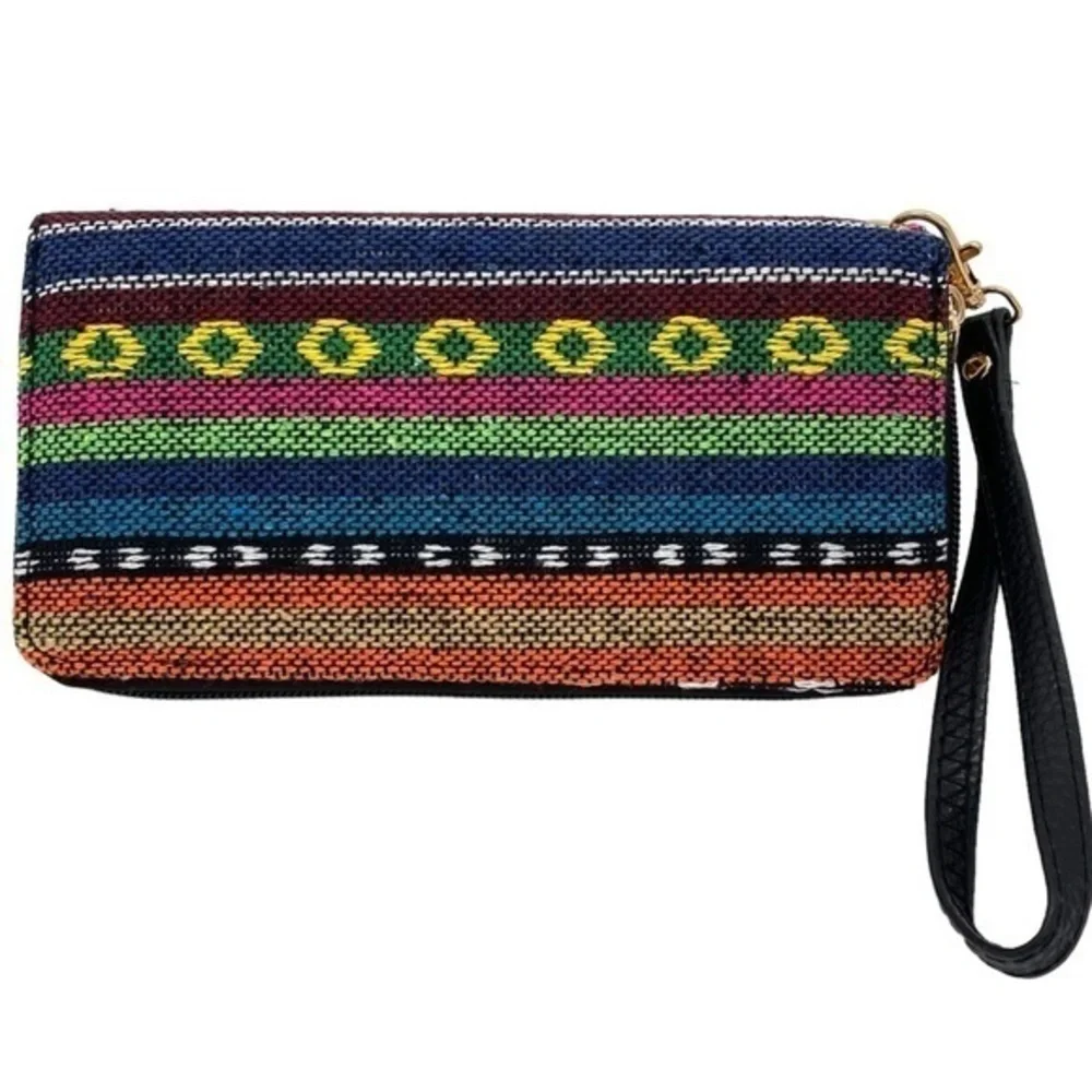 Southwestern Aztec Woven Wallet Wristlet